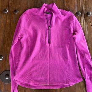 Eddie Bauer Fuchsia Quarter-Zip Sweater